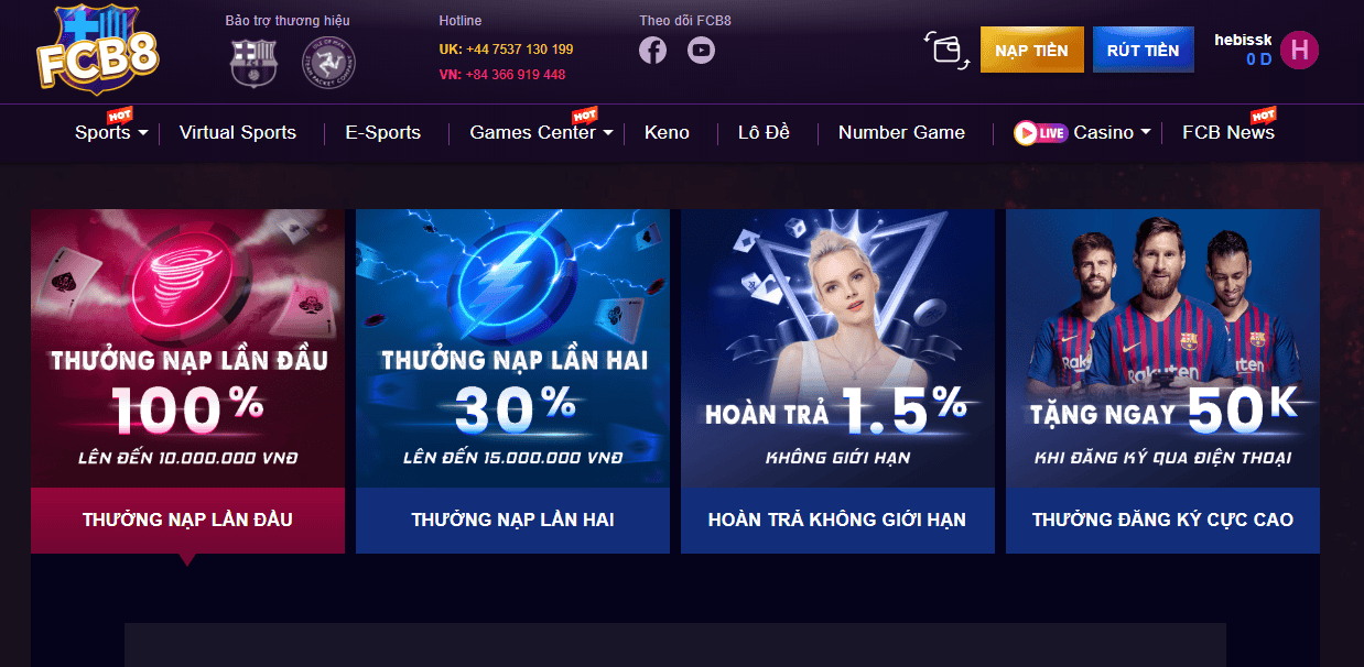 Đánh Giá FCB8 - Nhà cái cá cược bóng đá hàng đầu châu Âu Khuyến mãi nhà cái FCB8