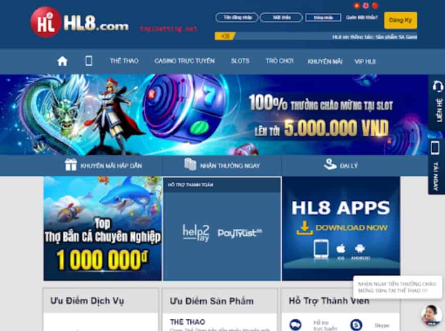Đánh Giá HL8 – Nhà cái THỜI THƯỢNG và MÁU LỬA nhất CHÁY hết mình cùng kho game đỉnh cao của HL8